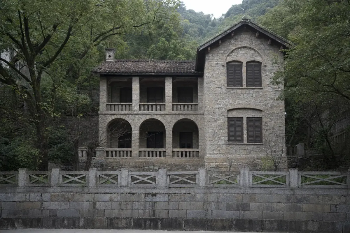 Old stone villa on a wooded Moganshan slope